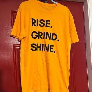 Unisex Rise. Grind. Shine. Motivational Graphice Tee